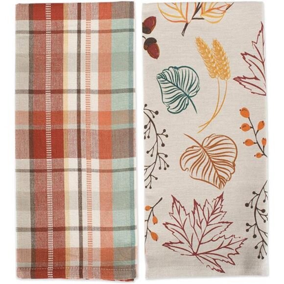 DII Fall Basics Kitchen Dishtowel Collection Printed & Plaid Fall Dish Towel - Picture 5 of 7